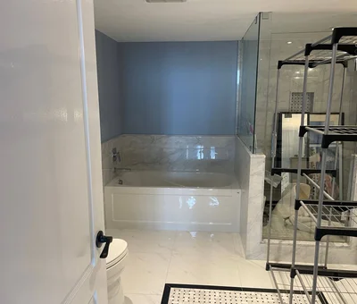 Hallway and entrance condo painting - professional transformation with neutral color scheme